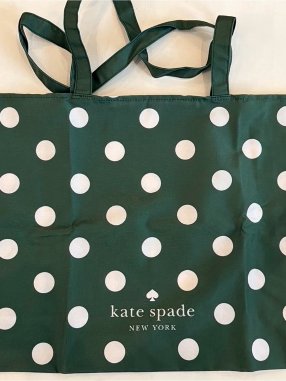 kate spade Green and White Polka Dot Tote